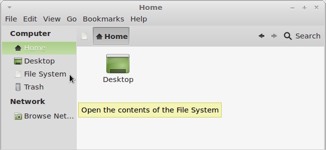Linux Mint 12 Advanced File Manager Access