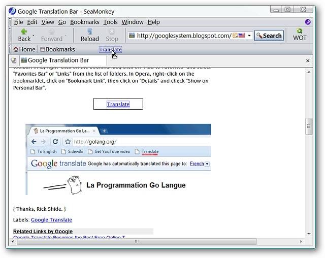 Add a Google Translate Bar - Easy Browser Translation