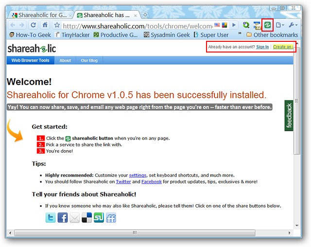 Shareaholic for Chrome - Add to Chrome