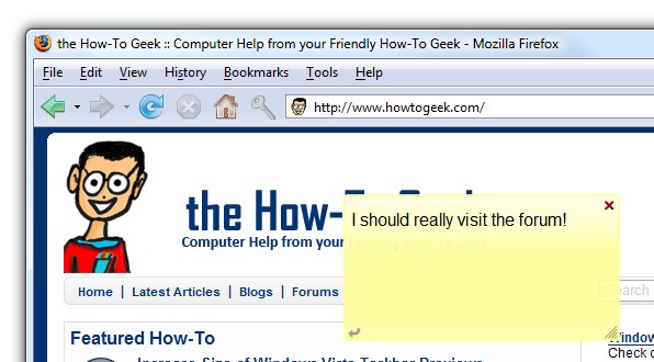 Internote for Firefox - Add Sticky Notes to Any Webpage