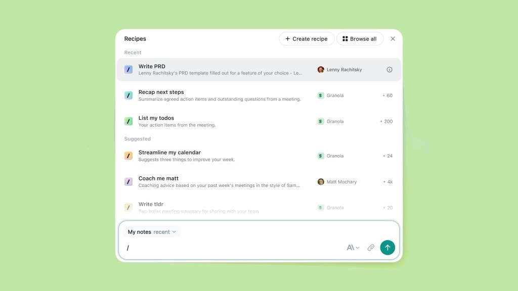 Granola AI Note-Taking App Launches Repeatable Prompts