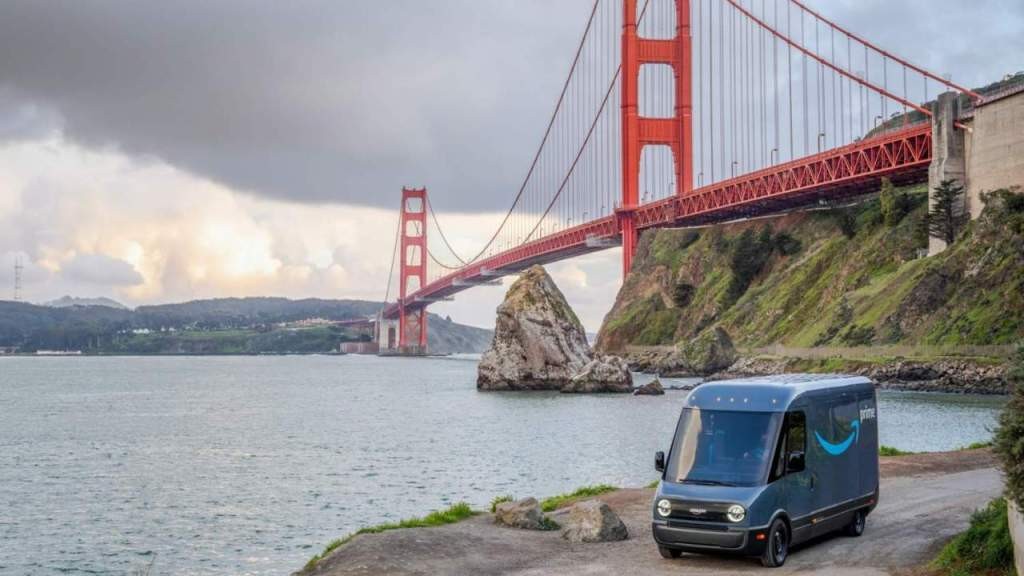Amazon Rivian Electric Vans Tested in San Francisco