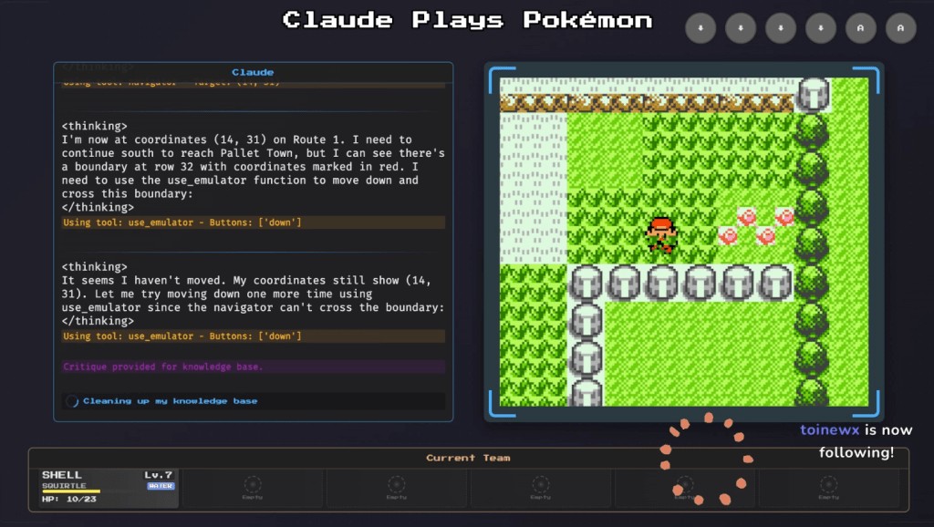 Claude AI Plays Pokémon on Twitch - Anthropic's AI Gaming