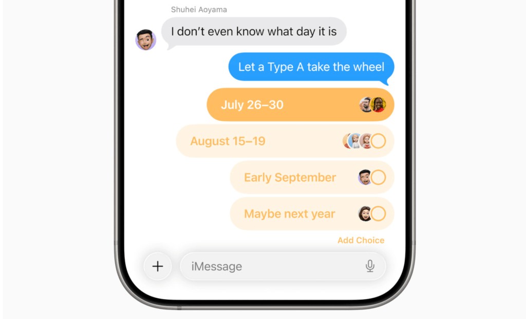 Apple Messages Polls: iOS 26 Update