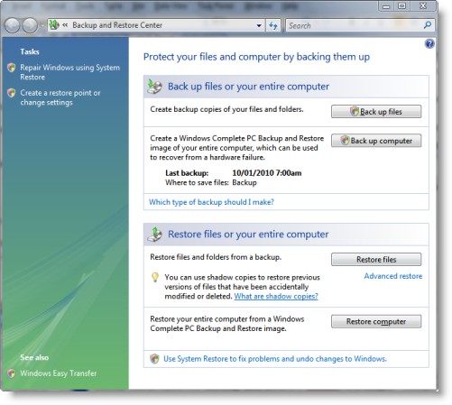 Vista PC Backup with wbadmin | Network Backup Guide