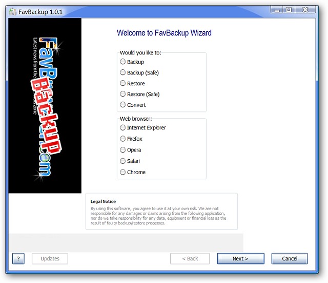 FavBackup - Easy Browser Backup