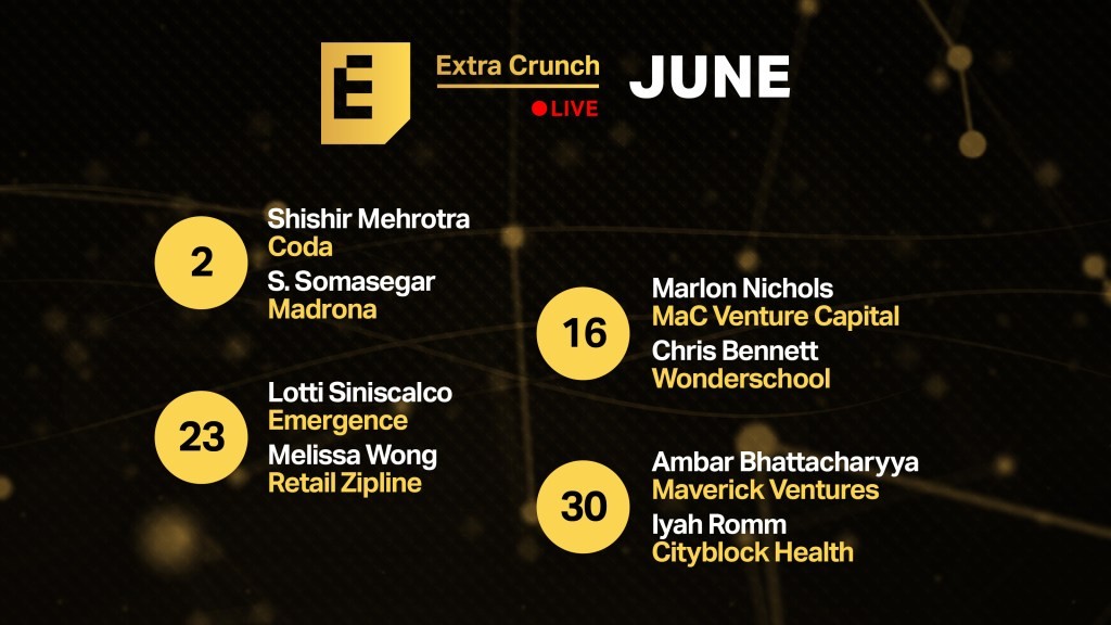 Extra Crunch Live: Top Founders & Investors in June