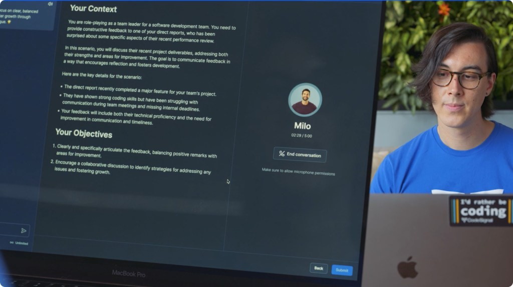 Practice Soft Skills with CodeSignal's AI Guide