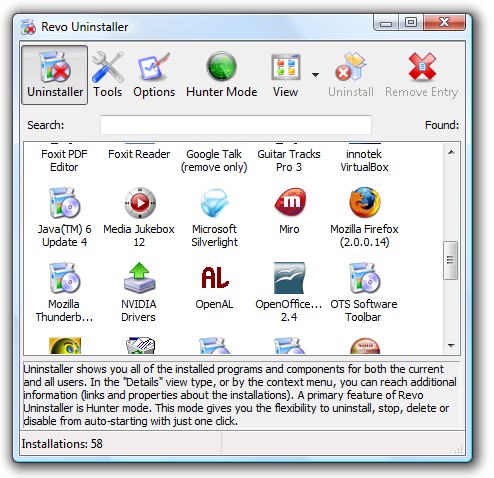 Revo Uninstaller - Completely Uninstall Programs