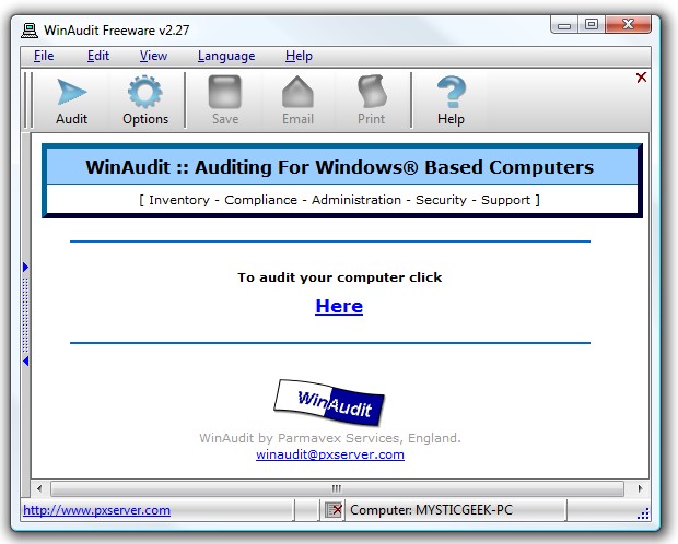 WinAudit: Generate Hardware & Software Inventory Reports