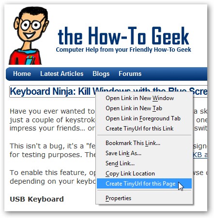 Create TinyURL in Firefox - Easy Method