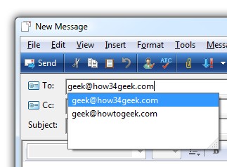 Delete AutoComplete Entries in Windows Vista Mail