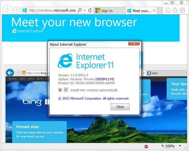 Internet Explorer 11 Developer Preview for Windows 7 Now Available
