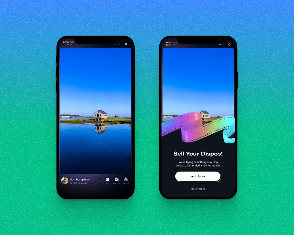 Dispo NFT Test: Sell Photos as NFTs - New Feature?