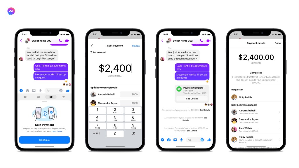 Facebook Messenger Tests Split Payments in the US