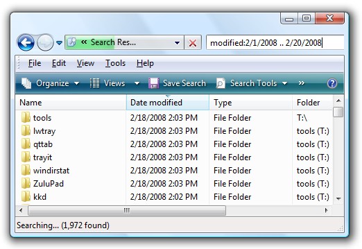 Search Files by Date Range in Windows Vista & 7