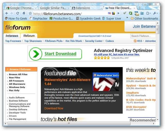 Find Similar Websites - Chrome Extension