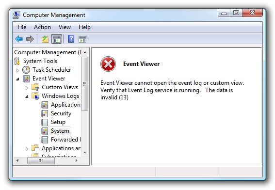 Fix Event Viewer Errors: Cannot Open Event Log - System Logs