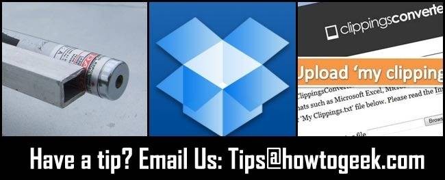 Telescope Laser Sights, Dropbox Desktops & Kindle Clipping Conversions - Tips