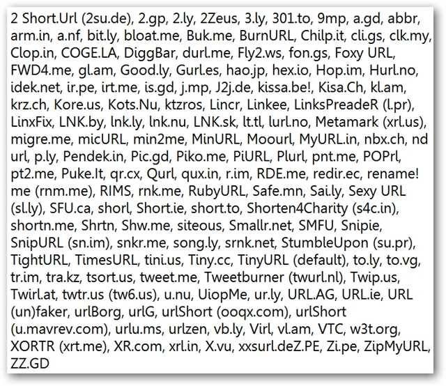 100+ URL Shorteners for Firefox - Easy Access