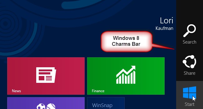 Get Windows 8 Charms Bar on Windows 7, Vista, XP - RocketDock Skin