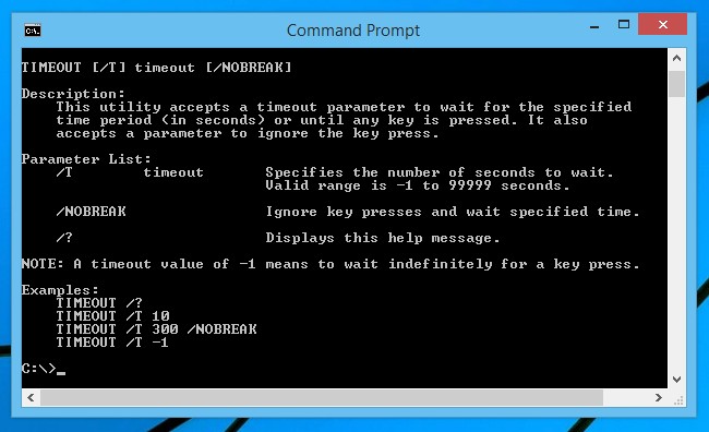 Add Timeout/Pause to Batch File - Windows Command Line