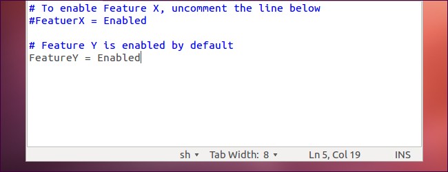 Comment Out and Uncomment Lines in Configuration Files
