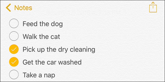 Create Checklists in Notes App - iOS 9, OS X, iCloud