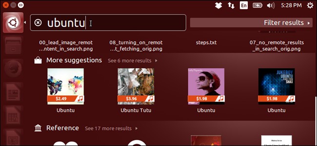 Disable Online Content Fetching in Ubuntu 14.04 Search