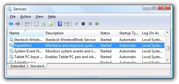 Disable SuperFetch on Windows Vista - Improve Performance