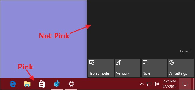 Windows 10 Start Menu & Action Center Black - Custom Accent Color