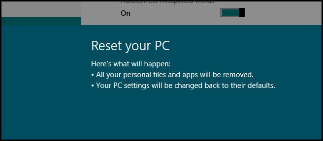 Refresh or Reset Windows 8 PC - No DVD Needed