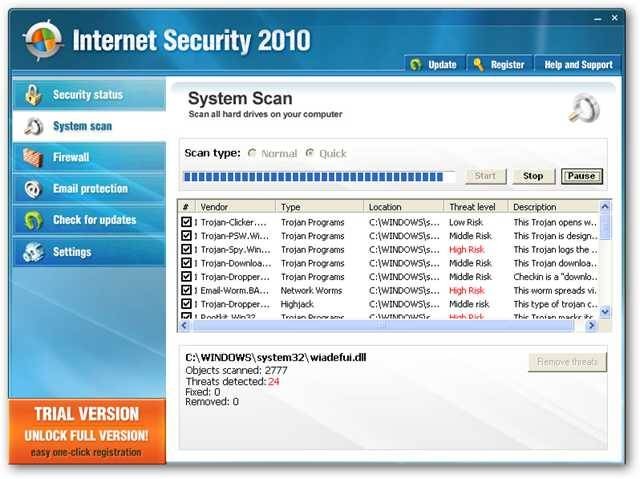 Remove Internet Security 2010 & Rogue Antivirus Malware
