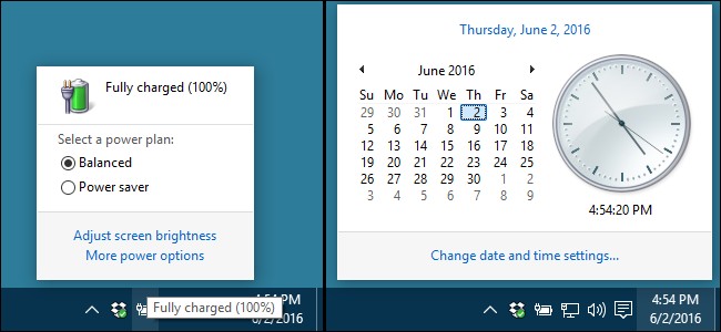 Restore Clock, Calendar, and Battery Icon on Windows 10 Taskbar