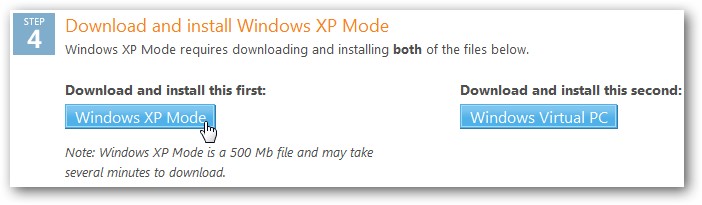 Run XP Mode in VirtualBox on Windows 7