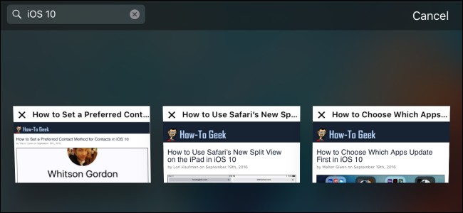 Safari iOS 10: Finding Specific Tabs