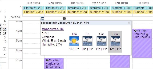 View Weather, Sports & TV in Google Calendar - How To