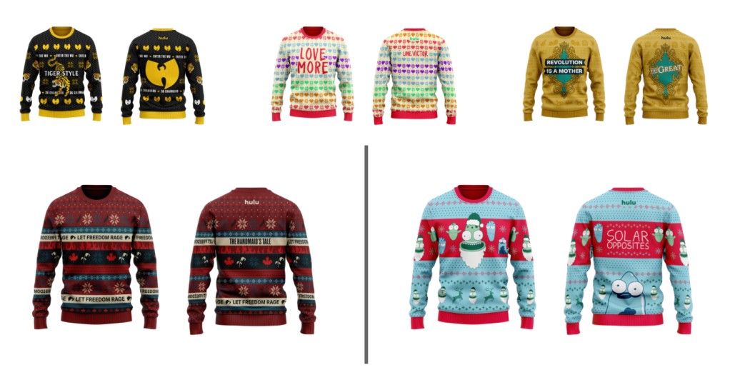 Hulu Launches Online Shop - Holiday Sweaters & Merch