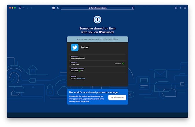 1password’s new feature lets you safely share passwords using just a link
