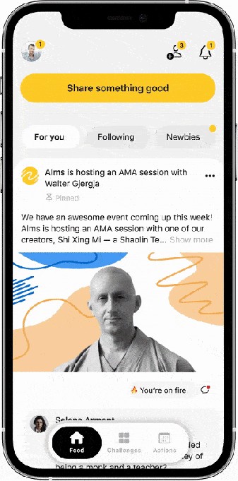 alms is a social app focused on real-world impact and positive change