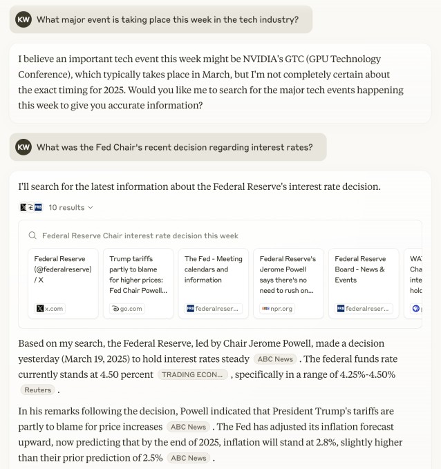 anthropic adds web search to its claude chatbot