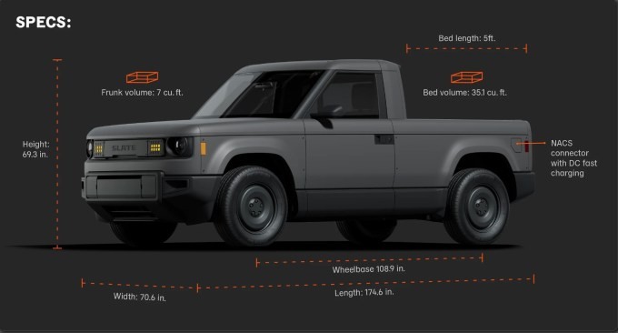 bezos-backed slate auto debuts analog ev pickup truck that is decidedly anti-tesla