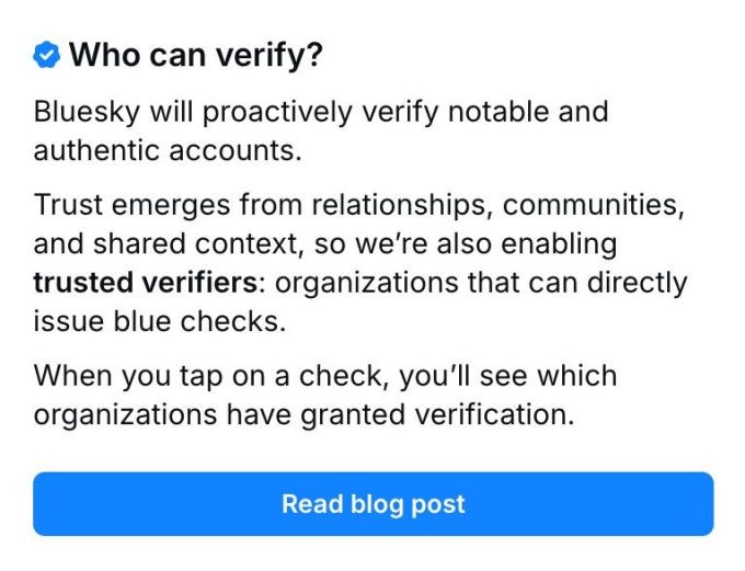 bluesky may soon add blue check verification