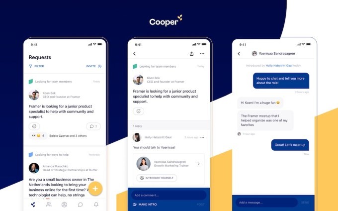 cooper raises $2m to build a professional network centered on introductions