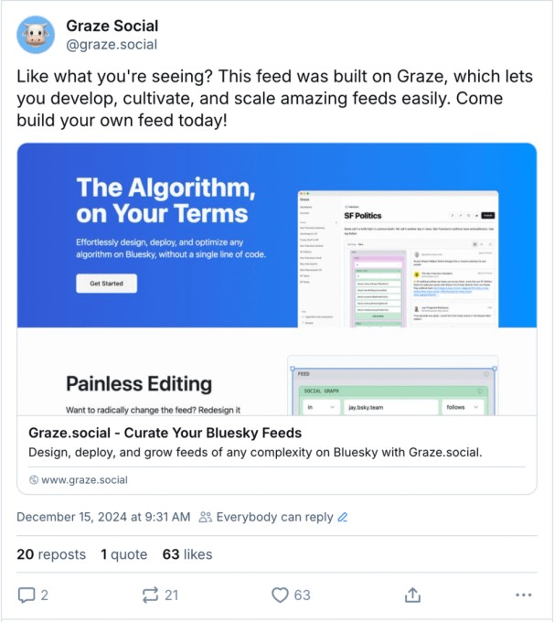 custom feed builder graze is building a business on bluesky, and investors are paying attention