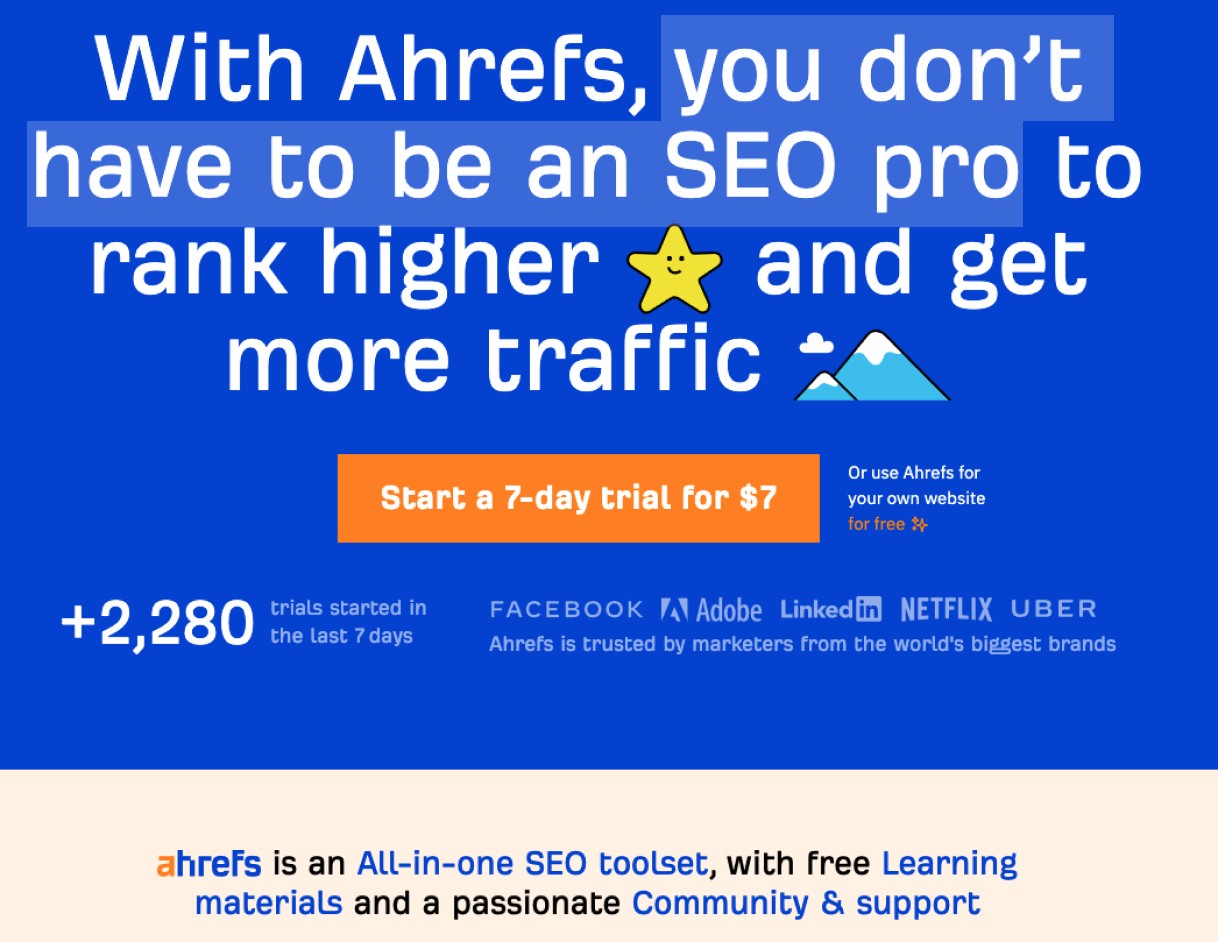 demand curve: how ahrefs’ homepage educates prospects to purchase