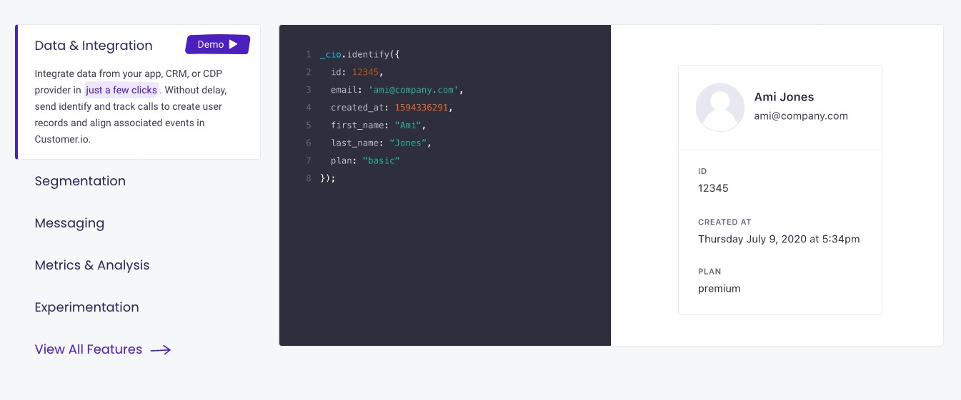 demand curve: how customer.io’s homepage converts readers into customers