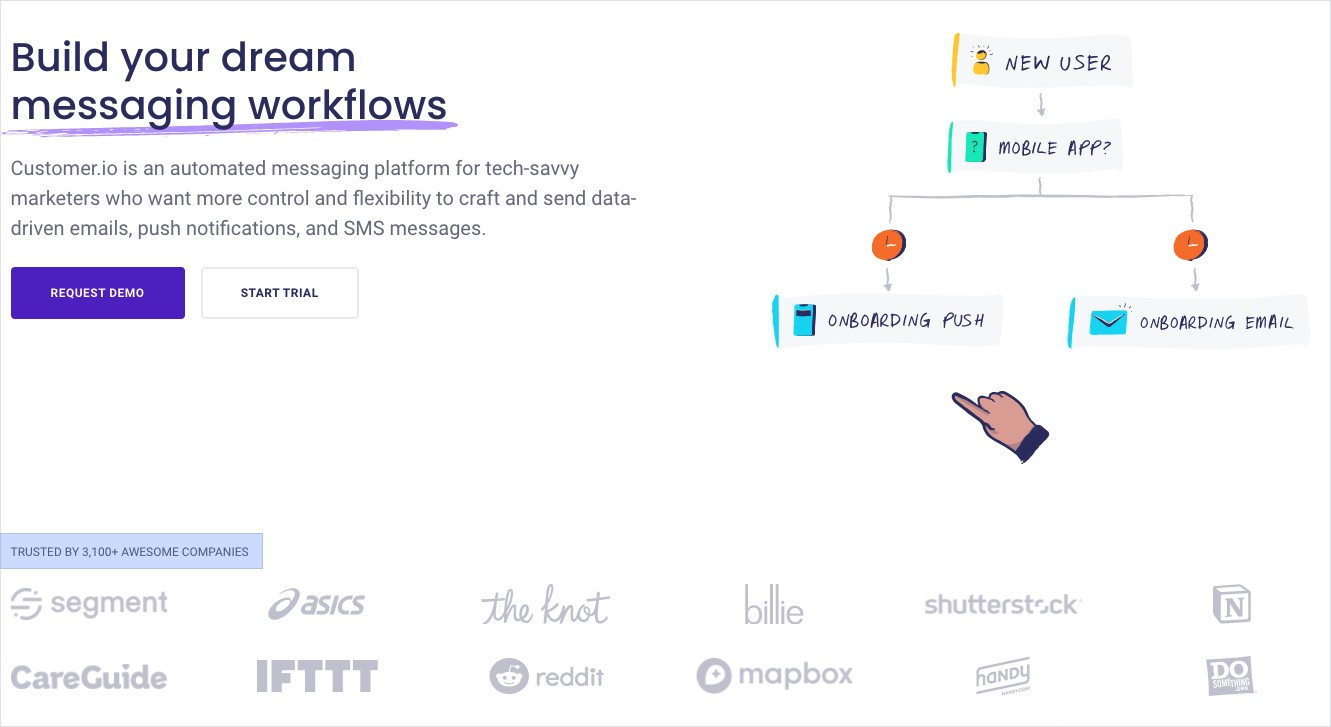 demand curve: how customer.io’s homepage converts readers into customers