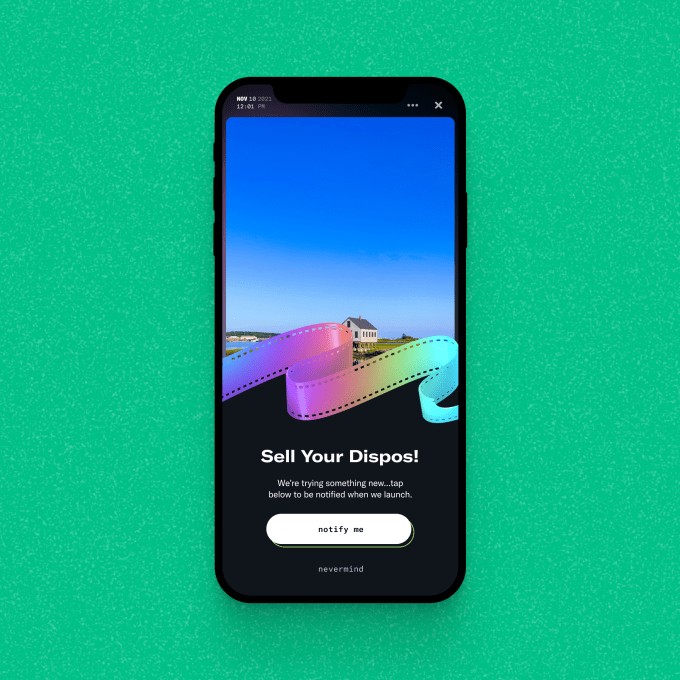 dispo launches a test to gauge user interest in selling their photos as nfts