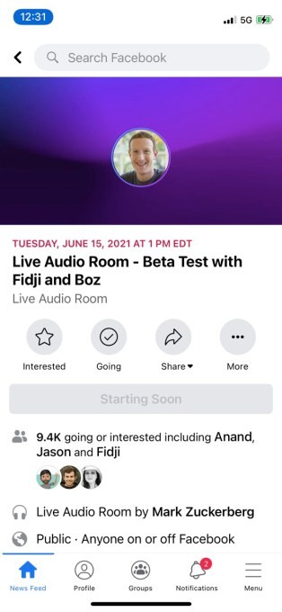 facebook ceo mark zuckerberg hosts first test of live audio rooms in us